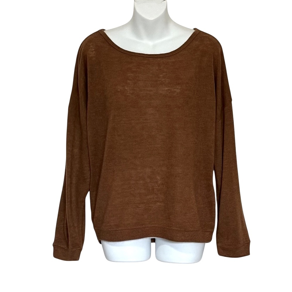 Piko 1988 Warm Brown Knit Top Size Medium